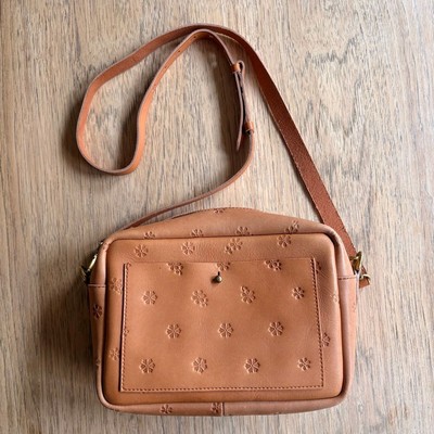 MADEWELL The Large Transport Camera Bag Leather Crossbody Purse Bandana Edition