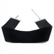 1.5" Inch Wide Velvet Choker Collar Black Necklace 90s Adjustable