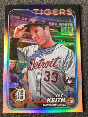 2024 Topps Update US192 Colt Keith Rainbow Foil RC SP. Detroit Tigers