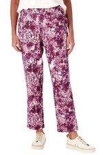 LOGO Lounge by Lori Goldstein Abstract Print Straight Pant Purple Fig