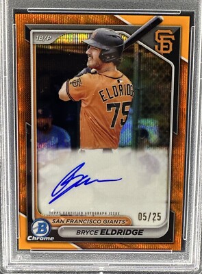 2024 Bowman Baseball Bryce Eldridge Auto Chrome Orange Wave
