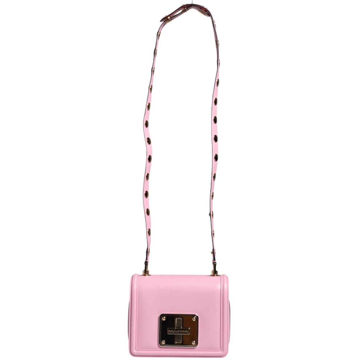 DOLCE & GABBANA Bag Baby Pink LOLA Leather Studded Crossbody DOLCE & GABBANA Bag Baby Pink LOLA Leather Studded Crossbody
