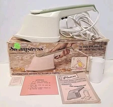 Vintage Osrow Steamstress Steam Press Iron New Open Box Tan  Model SB15