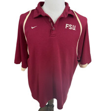 Nike Dri Fit Florida State University Seminoles Mens Performance Polo Shirt L