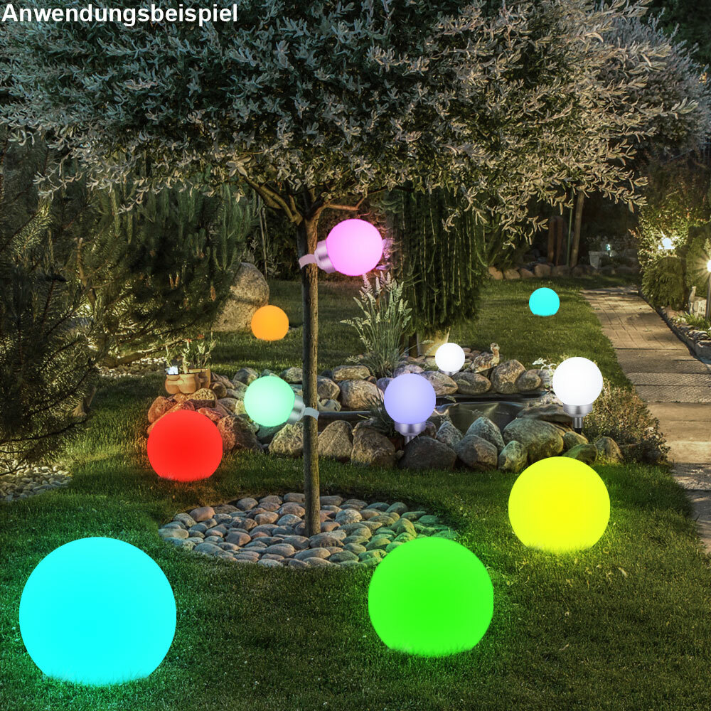 2x RGB LED Solar Plug extérieur allume le jardin Spike Ball Lamps changeur de 2x RGB LED Solar Plug extérieur allume le jardin Spike Ball Lamps changeur de
