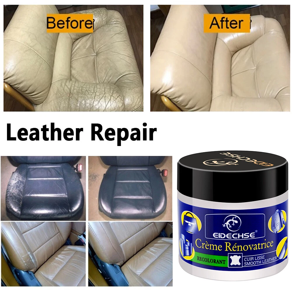Leather Repair Filler Cream Kit Restore Car Seat Sofa Scratch Scuffs Holes 60ML