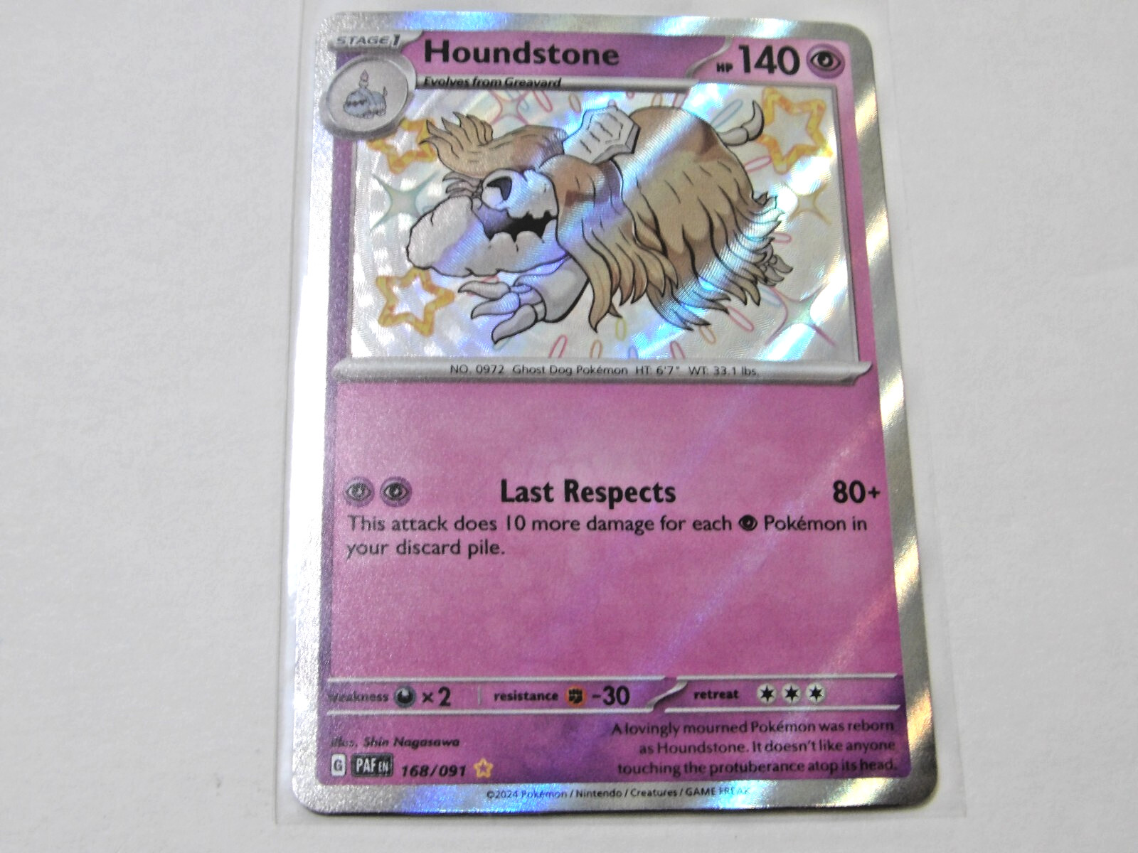 Pokemon Paldean Fates Houndstone #168/091 NM