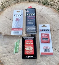 New Zippo Windproof Lighter Muscle Car Design Red+zippo Fuel+zippo Flints+Wicks
