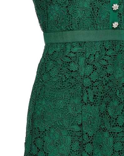 Vestido midi para mujer autorretrato de encaje manga corta calce y acampanado - Imagen 6 de 6