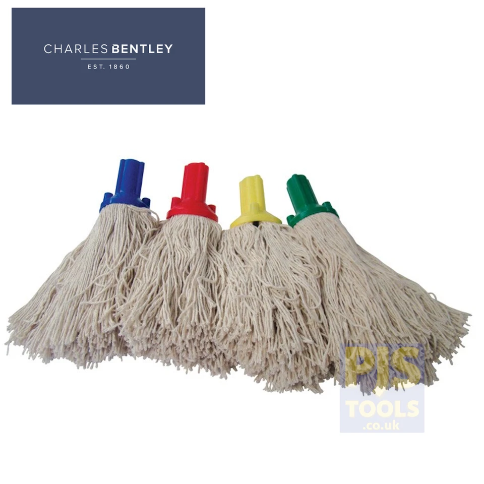 Bentley 12oz PY yarn socket mop heads colour coded Blue, Red, Green or Yellow