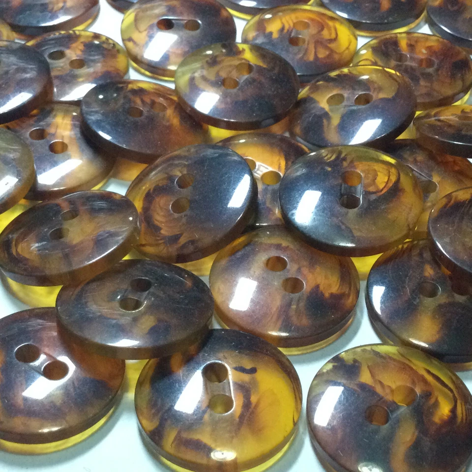 Vintage 80's Faux Tortoise Shell Button Brown/Orange 13mm,15mm,18mm,28mm - Image 4 of 4