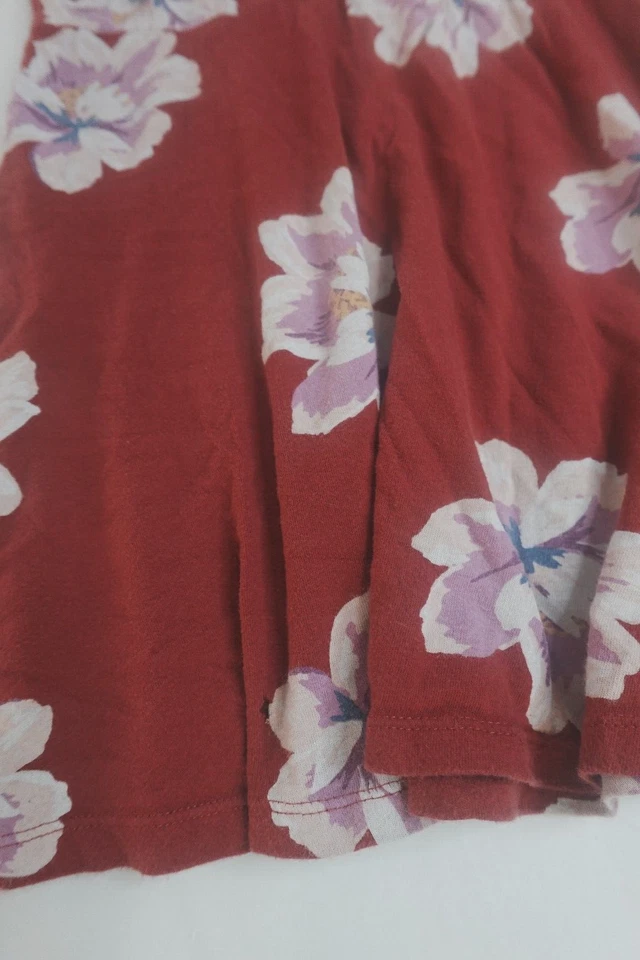 Girls Old Navy Floral Dress Youth XS 5 Burgundy Floral Print Regular Standard - Image 4 of 4