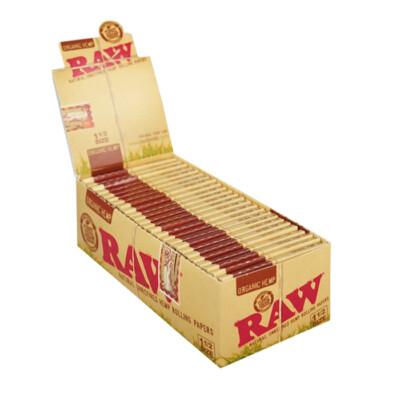 Full Box 25 Packs Raw Organic 1 1/2 Natural Unrefined Rolling Papers