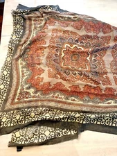 Cejon Large Rectangle Scarf Shawl Mandala Fall Colors Coverup Lightweight 73"