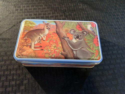 Vintage Australia Collectible Tin Koala Kangaroo EUC 8 x 4.5"