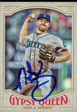 2016 Topps Gypsy Queen NATE KARNS Signed Card autograph AUTO MARINERS RAYS
