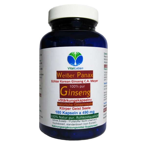 Korea Panax Ginseng 180 Pulver Kapseln Ohne Zusatzstoffe Natur Pur. 26775-180-image