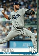 #656 Jacob Faria Tampa Bay Rays 2019 Topps Series 2 Baseball Card