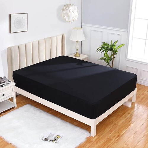 Egyptian Cotton 1000TC Solid Color & Size 1 PC Fitted Sheet -15 Inch Deep Pocket - Picture 5 of 9