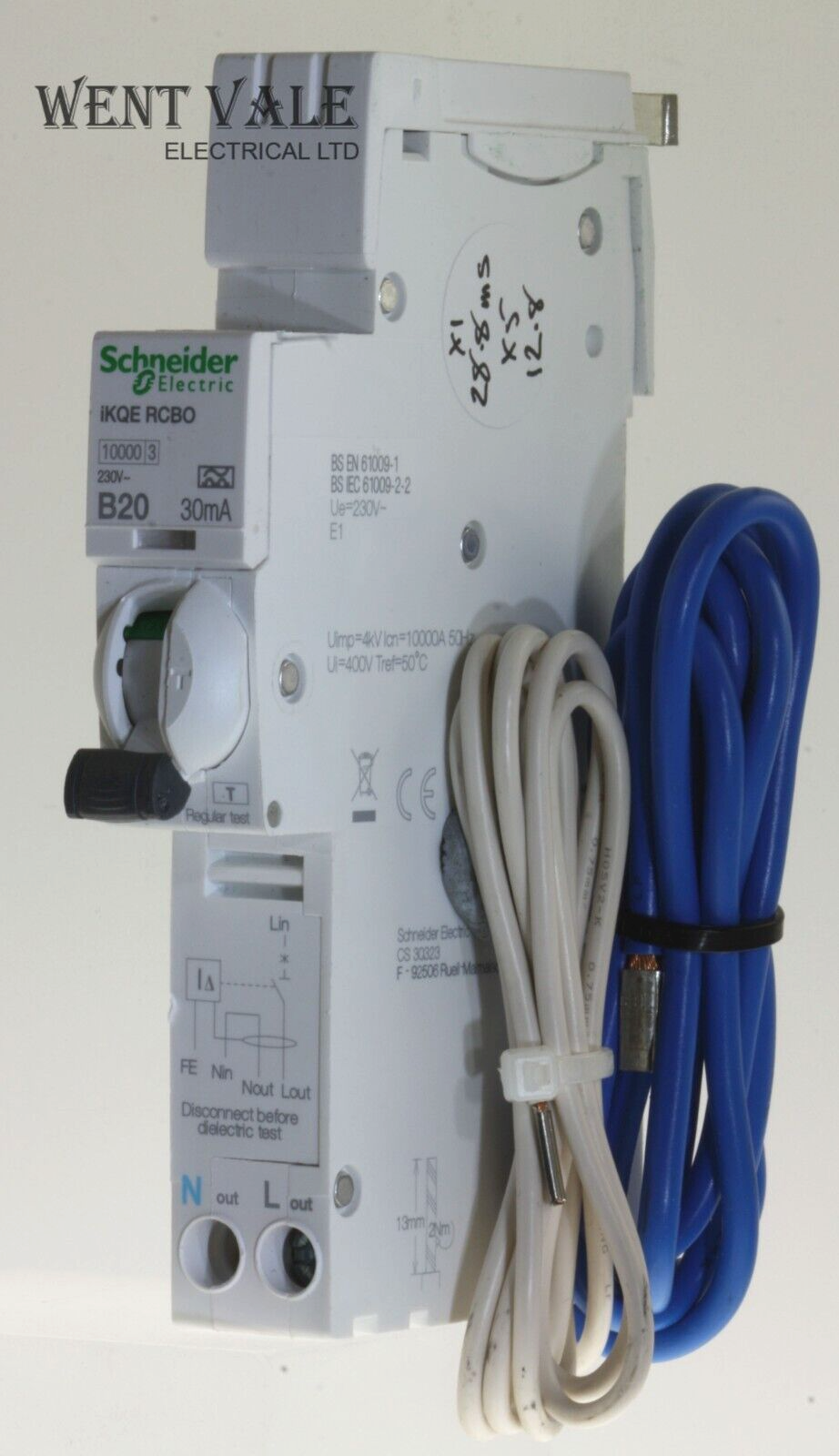 Schneider Acti 9 Loadcentre iKQE - A9D37820 - 20a 30mA Type B Class A RCBO Used