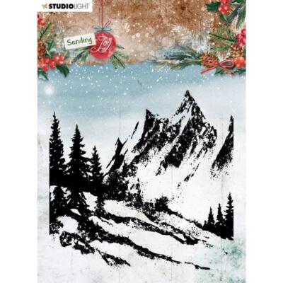New Studio Light Clear Rubber Stamp WINTER Christmas LANDSCAPE free USA ...