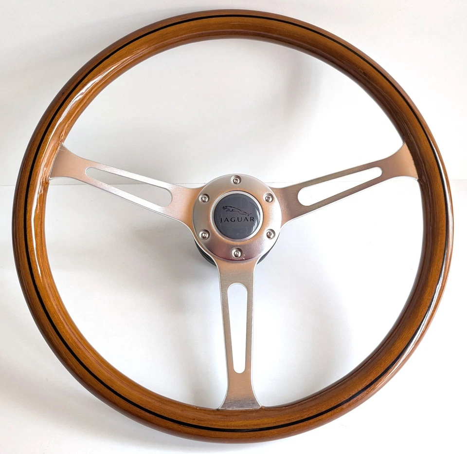 Volante apto para Jaguar madera usada 15 pulgadas vintage XJ6 1987-1989 Foto 2 de 4