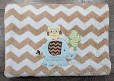 Baby Circo Chevron Zig Zag Brown Fuzzy Elephant Owl Tree Blanket