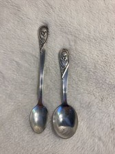 VINTAGE Gerber 2 BABY SPOONs Winthrop SILVER PLATE Very Cool A1 