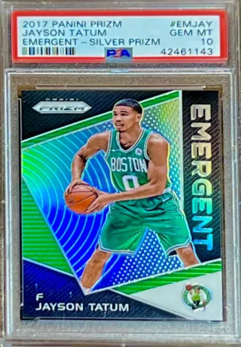 POP 65 PSA 10 RC Jayson Tatum 2017 Panini Prizm Silver Refractor Emerging Rookie