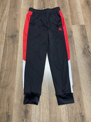 AND1 Pants, Boy's Size Small, Black White Red, Stretchy Waist, Pull On