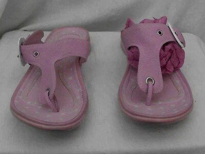 Paire de Tongs "San Marina" en cuir rose à boucles et Semelles intérieures cuir - Photo 1/3