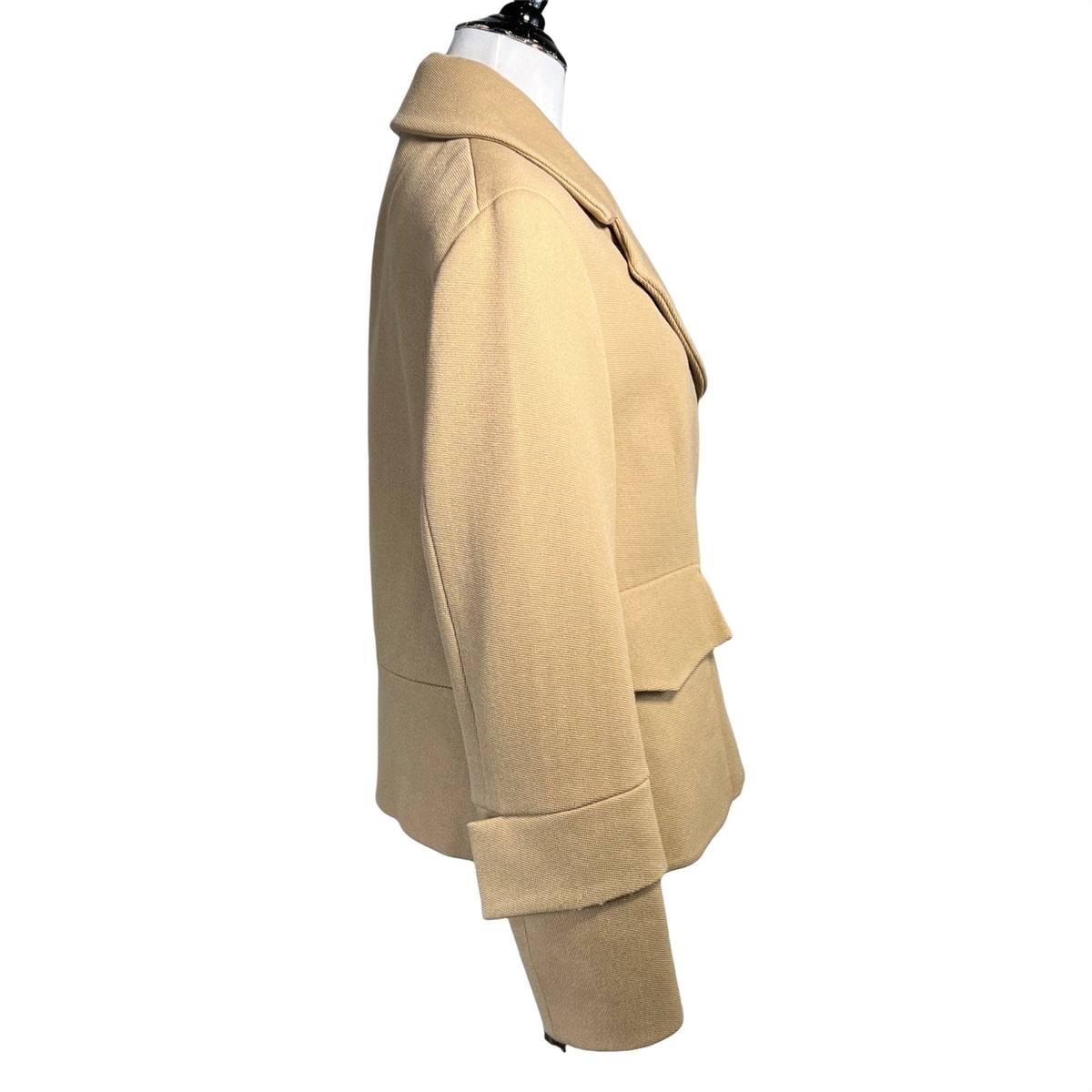 3.1 Phillip Lim Jacket Womens 10 Tan Wool Layered Sleeves Pockets