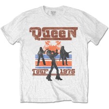 Queen 1976 Tour Silhouettes T-Shirt White New