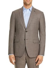 John Varvatos Star Bleecker Brown Sharkskin Slim Fit Suit Jacket Coat 38 S 38S