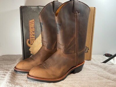 CHIPPEWA 29305 BROWN LEATHER 12” Bay Crazy Horse WELLINGTON WORK