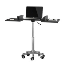Techni Mobili Rolling Laptop Stand with Extendable Panels, Adjustable Height ...