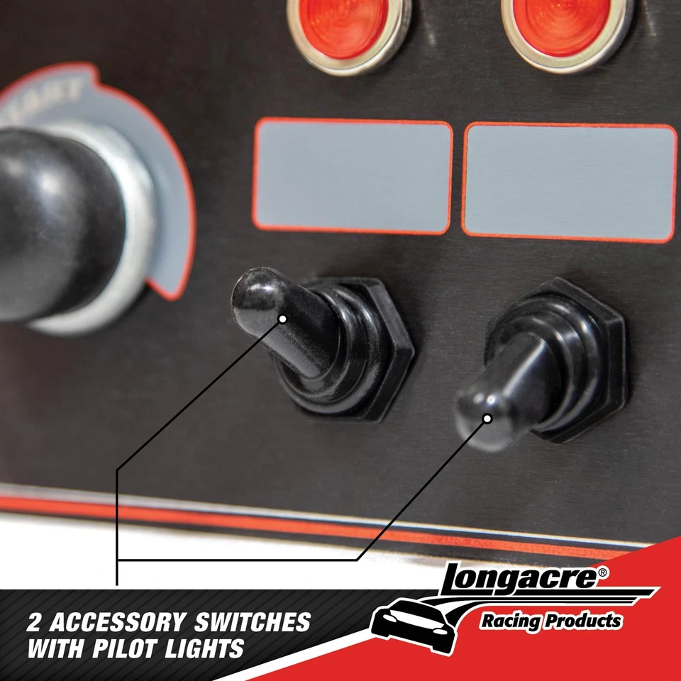 Longacre® 52-44867 Aluminum Flip-Up Ignition Start Panel, 2 Switch, Pre-Wired - Image 4 of 4
