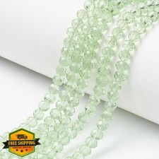 Elecrelive 10 Strands 4mm Glass Rondelle Beads Pale Green Jewelry