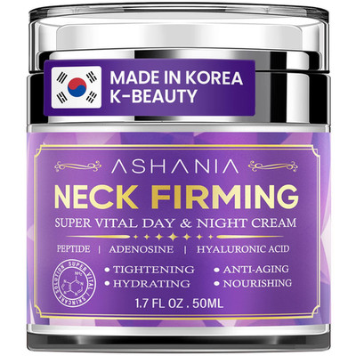 Korean Neck Firming Cream for Wrinkles & Sagging Skin   Peptide, Adenosine & Hya