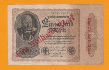 Germany, One Billion Marks, overprint on 1000 Marks P-82 (1922) 1923 circulated