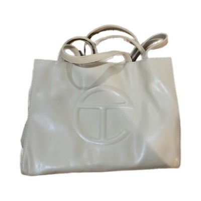 Telfar cream Tote Bag Logo Accent with Original Dust Bag Women's Designer