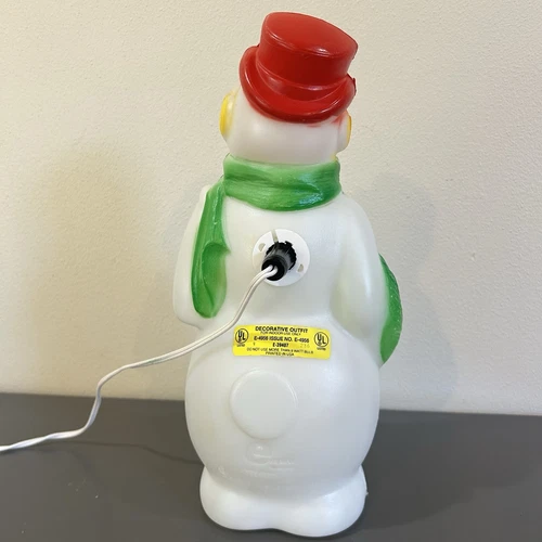 1968 Empire Snowman Blow Mold 13" Tabletop Christmas Light Up USA Vintage WORKS! - Picture 5 of 15