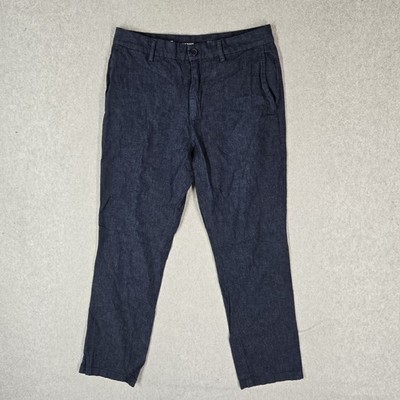 Old Navy Men Pants 31X30 Navy Cotton Linen Chino Rotation Slim Blend