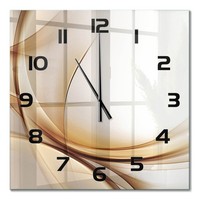 Wanduhr Aus Glas FüR Schlafzimmer Wellenabstraktion Schwarze Zeiger 60X60 Cm