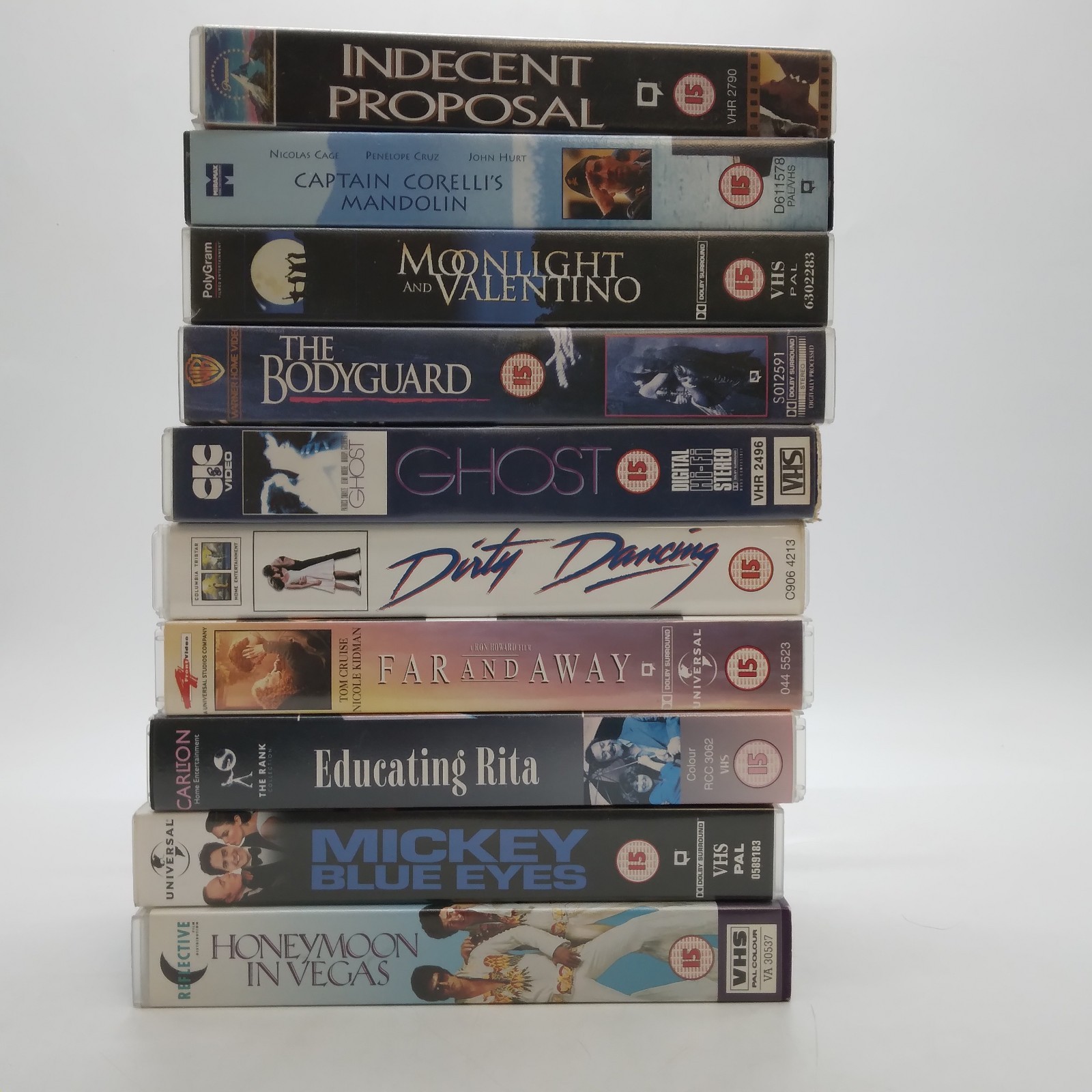 Job Lot VHS Cassettes x10: Chick Flicks + Rom-Coms, Dirty Dancing, Bodyguard ++
