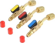 Refrigerant Ball Valve 1/4’’ SAE, HVAC Ball Valve, Low Loss Fittings for Charg