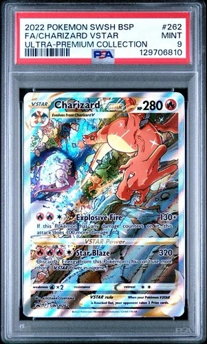 2022 Black Star Promo Ultra Prem Coll. #262 Full Art Charizard VSTAR PSA 9 Card