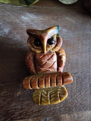 Ocean Jasper Crystal Hand-carved Owl Reiki Healing