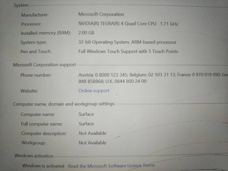 Spares/repairs Microsoft Surface Windows RT 1572 10.6 inch 32GB & Keyboard - Image 4 of 4