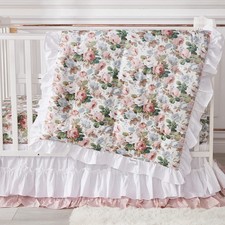 French Country Garden Floral Crib Bedding Sets for Girls Baby Nursery Bedding...